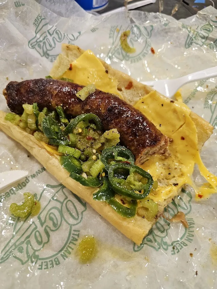 Spicy Sausage and Peppers Sandwich